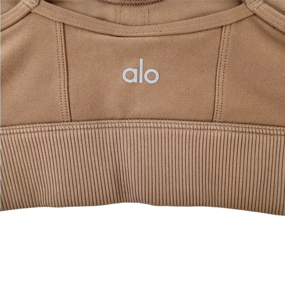 ALO Alosoft Head Start Bra Toasted Almond Active Sports Top S - Picture 7 of 8